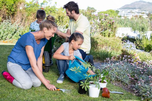 Garden maintenance in Cowley with tidy lawn and trimmed hedges