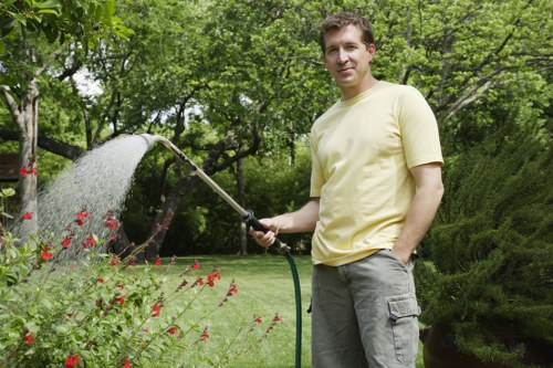 Team confirming a gardening booking and service details
